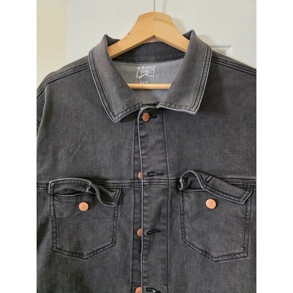 Mugsy Jeans Denim Jacket ACES Dark Grey XXL NWOT - Picture 4 of 11